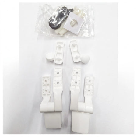 Kit cerniere per asse WC in legno Osculati 50.207.49, plastica bianca