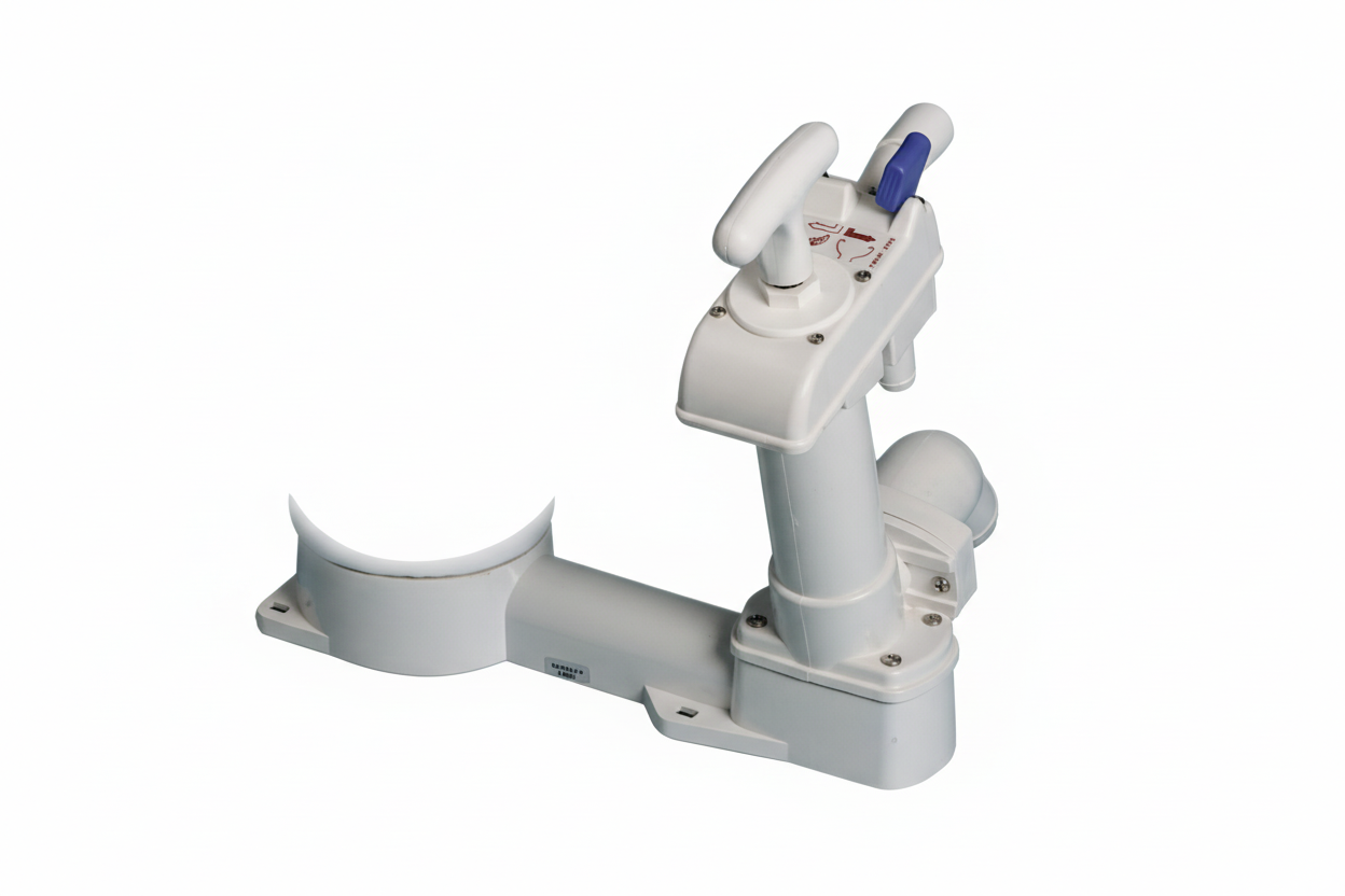 Kit pompa di ricambio completa per WC nautico manuale con basamento a 4 bulloni, interasse 95mm e tecnologia Ocean.