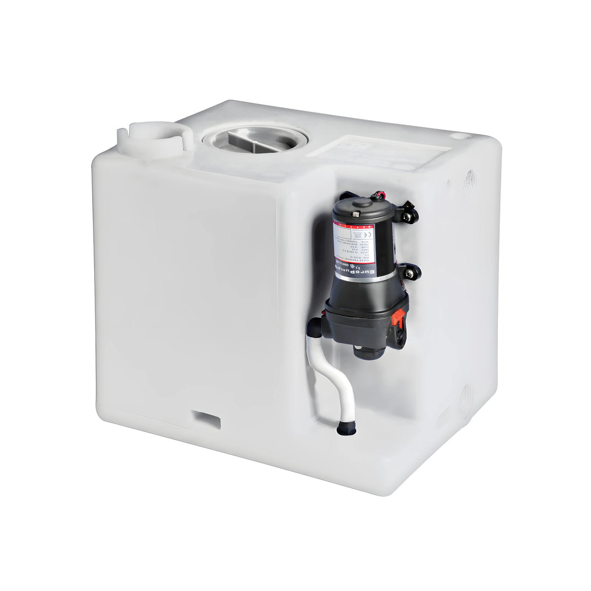 Kit serbatoio acqua potabile in polietilene con autoclave 12V già assemblata.