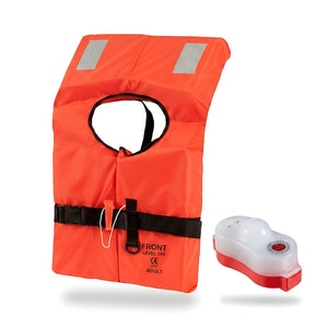 Kit Sicurezza Offshore 150N: cintura salvagente arancione e luce LED automatica | Onautica