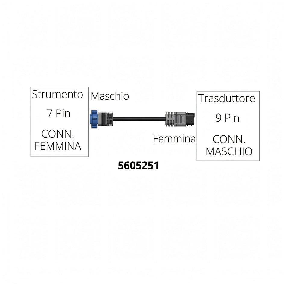 Adattatore trasduttore da 7 a 9 pin Lowrance Airmar per HDS Elite Hook Reveal