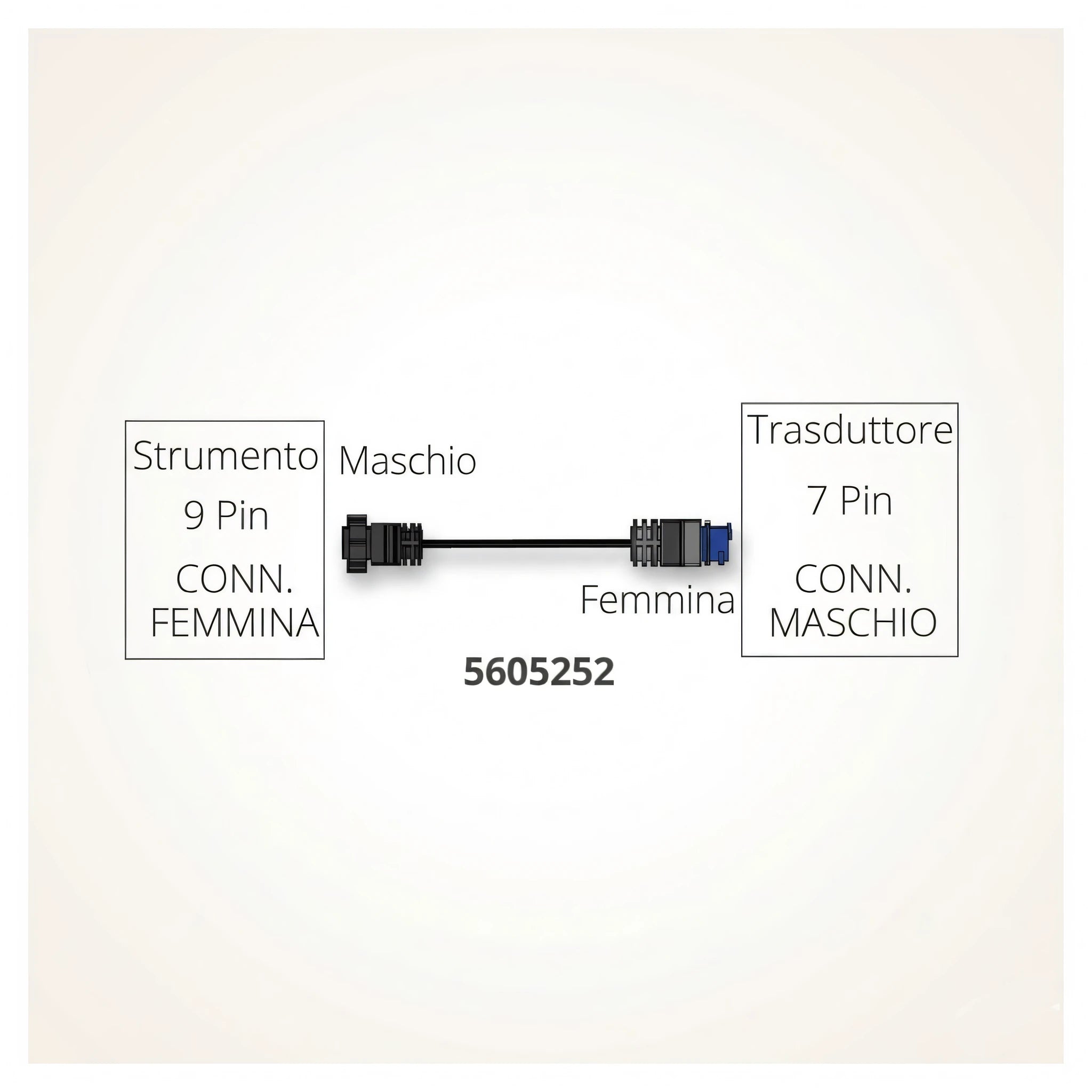 Adattatore trasduttore da 9 a 7 pin Lowrance Airmar per ecoscandagli 7 pin