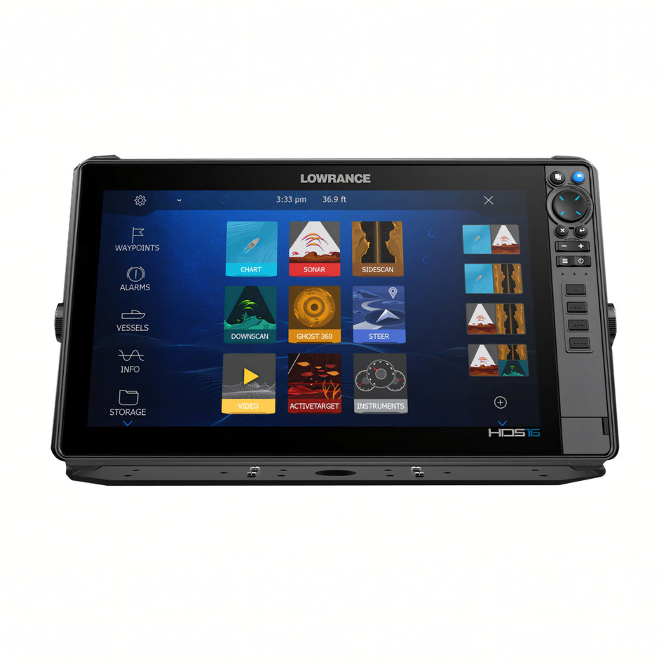 Ecoscandaglio chartplotter Lowrance HDS PRO display frontale con cartografia e sonar