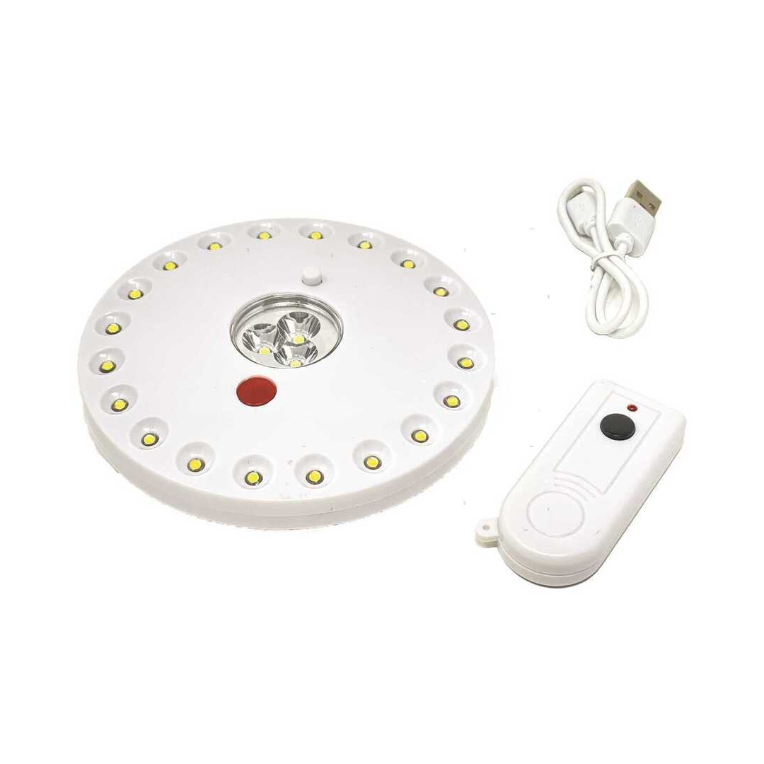 Luce LED circolare con attacco magnetico per tendalini barca e campeggio, luce calda con telecomando.