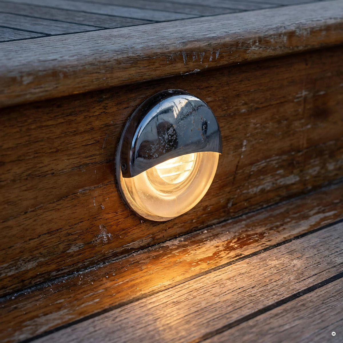 luce segnapasso led incasso inox ip68 palpebra — in uso a bordo