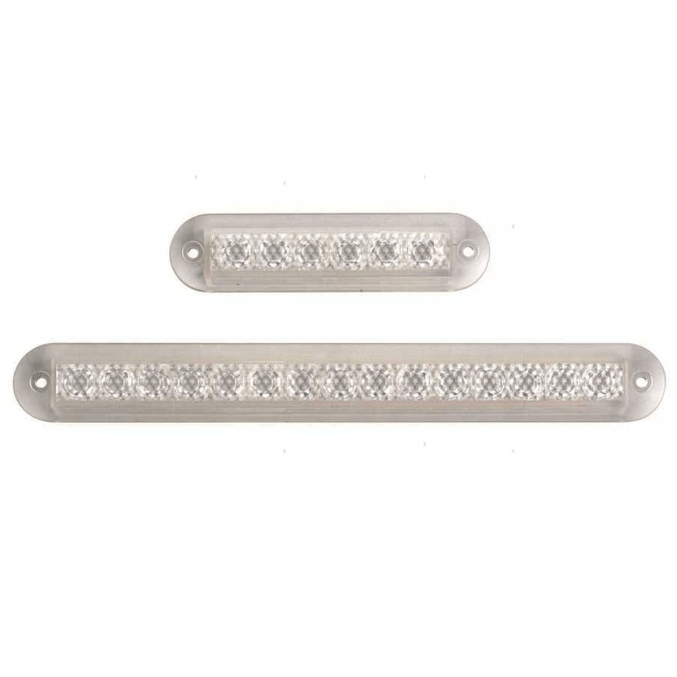 Plafoniera strip LED rettangolare a incasso in tecnopolimero impermeabile IP67, luce bianca naturale.