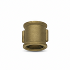 Manicotto ottone femmina-femmina cilindrico color oro con filettatura interna visibile e flange laterali | Onautica