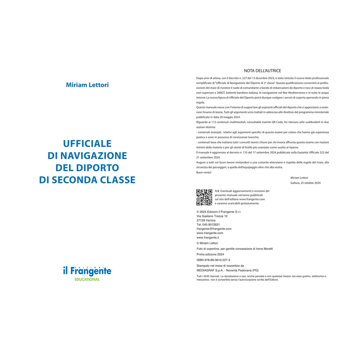 Ufficiale di navigazione del diporto di seconda classe – pagina interna 1 dall'estratto dell'editore