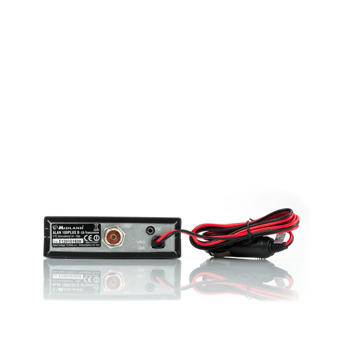 Ricetrasmettitore CB compatto Midland Alan 100 Plus B, ideale per auto, camper e camion.