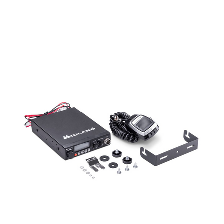 Ricetrasmettitore CB Midland Alan 78 Pro multibanda compatto per camion e autotreni con display blu.