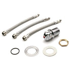 Set miscelatore T-Mixer per gestione acqua calda e fredda con attacchi flessibili da 3/8 pollice e filetto M32. Ideale per impianti idrici di barche.
