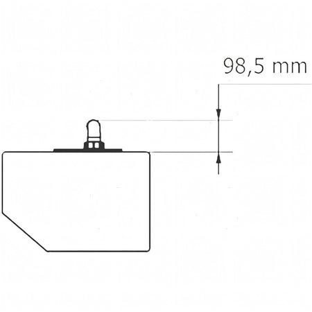 Serbatoio acqua CAN laterale in polietilene, disegno con quote di ingombro