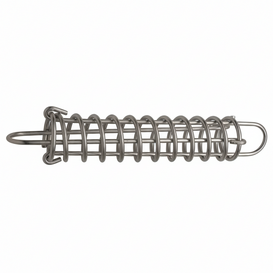 Molla da ormeggio SPRING in acciaio INOX lucidato ad alta resistenza. Garantisce assorbimento degli strattoni per ormeggio sicuro in banchina.