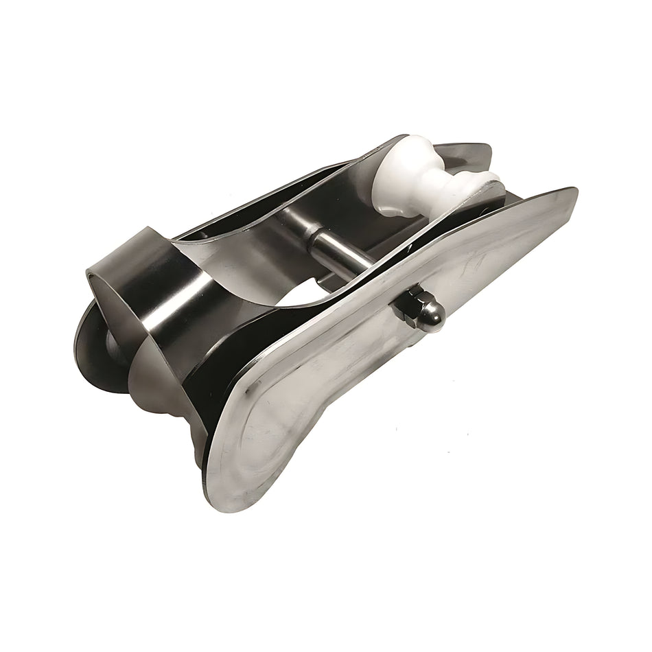Musone di prua basculante Classic in acciaio inox 316 nervato per ancore barca tipo Bruce, Delta, CQR, Rocna e Spade.