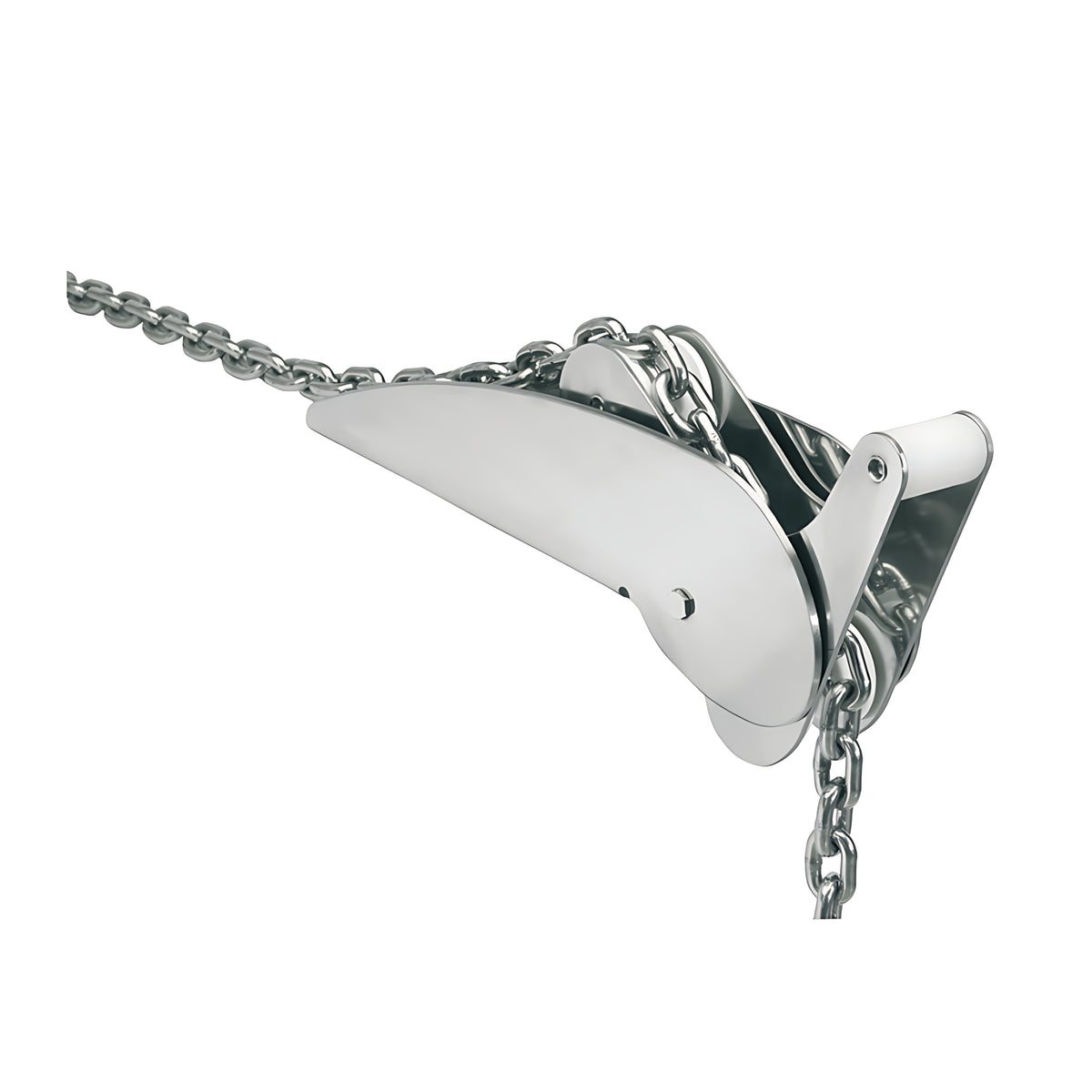Musone a Ribalta Pesante Classic Osculati in Acciaio Inox 304 Lucidato con Catena - Vista Laterale