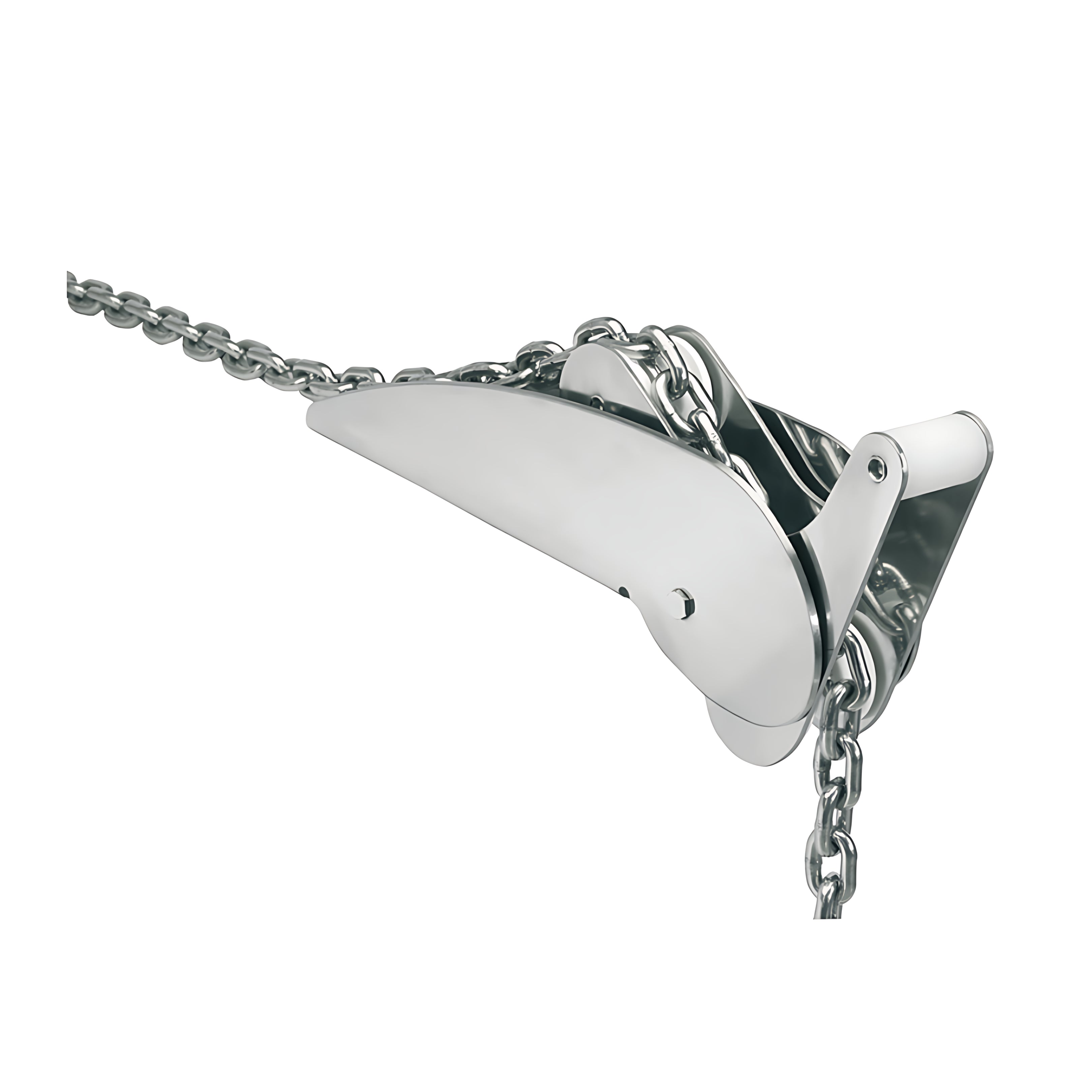 Musone a Ribalta Pesante Classic Osculati in Acciaio Inox 304 Lucidato con Catena - Vista Laterale