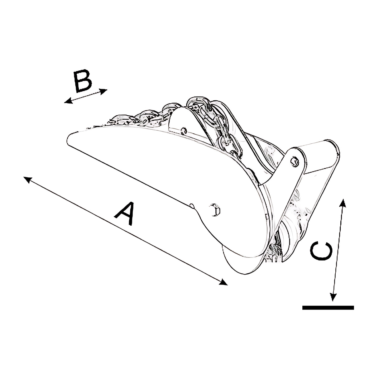 Musone a Ribalta Pesante Classic Osculati - Schema Tecnico Dimensioni A B C