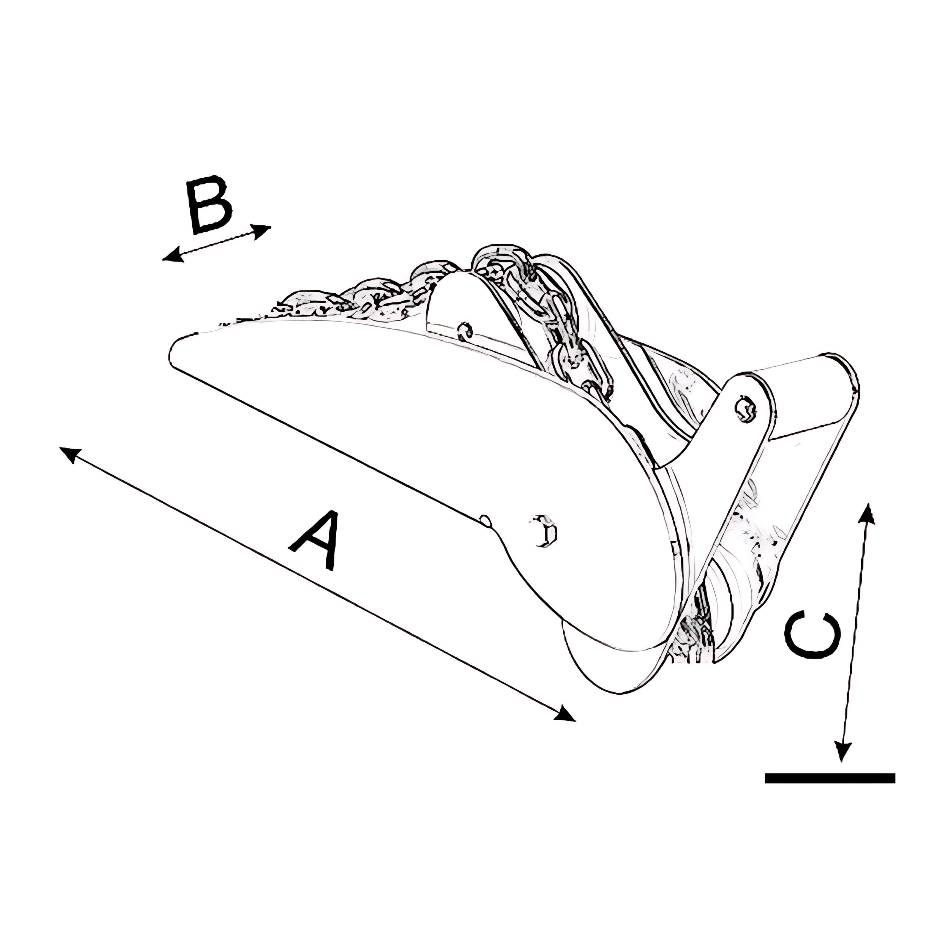 Musone a Ribalta Pesante Classic Osculati - Schema Tecnico Dimensioni A B C