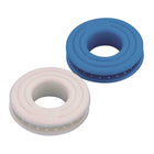 Confezione da 12 occhielli in plastica per teli nautici e capottine, diametro interno 15 mm, disponibili in blu e bianco.