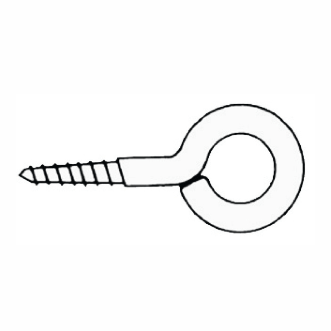 Occhiolo a vite chiuso con filettatura legno in acciaio inox per fissaggi nautici.