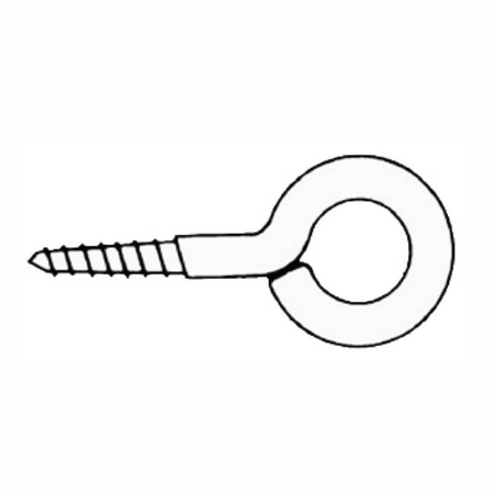 Occhiolo a vite chiuso con filettatura legno in acciaio inox per fissaggi nautici.