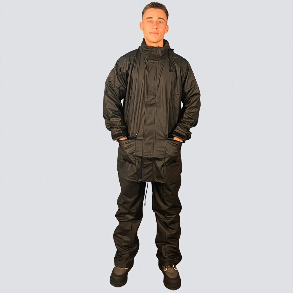 OCEAN® Weather Comfort, completo antipioggia giacca e pantaloni, colore nero