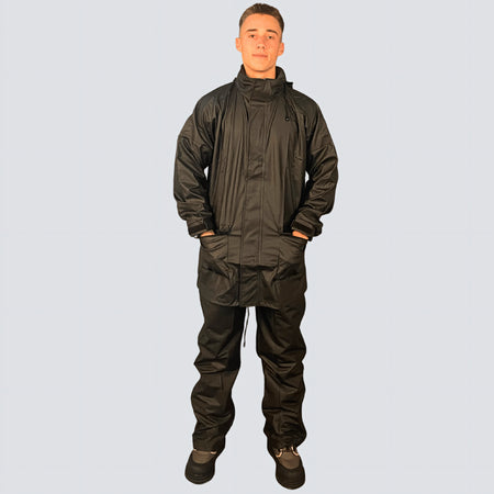 OCEAN® Weather Comfort, completo antipioggia giacca e pantaloni, colore nero
