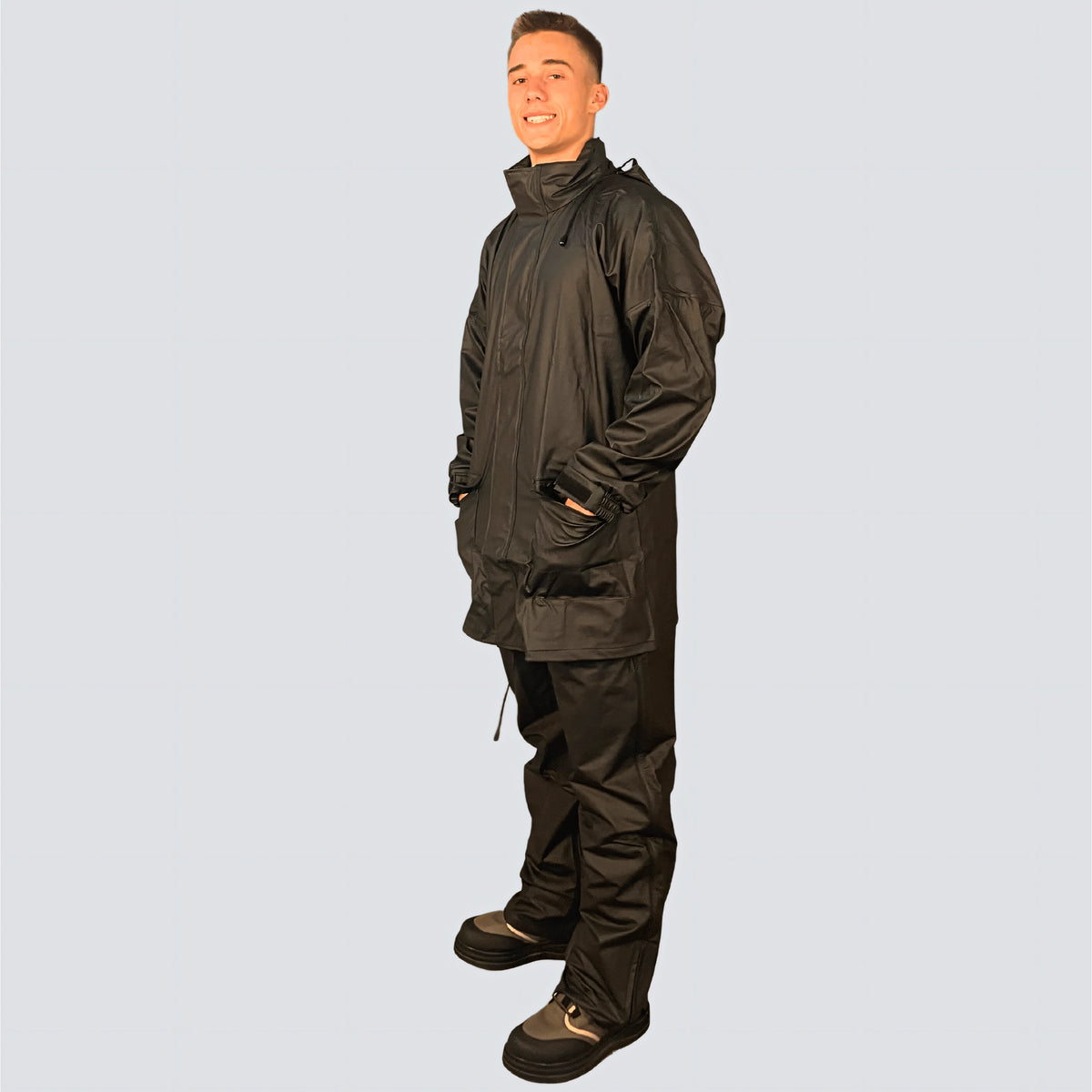 OCEAN® Weather Comfort, completo antipioggia giacca e pantaloni, colore nero