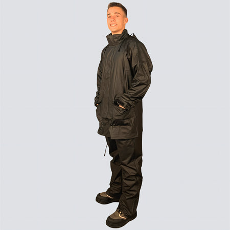 OCEAN® Weather Comfort, completo antipioggia giacca e pantaloni, colore nero