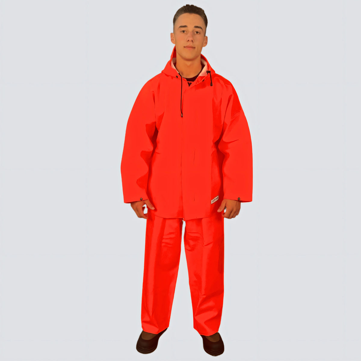 OCEAN® Weather Heavy, giacca antipioggia in PVC 700 g/m², colore arancio fluo