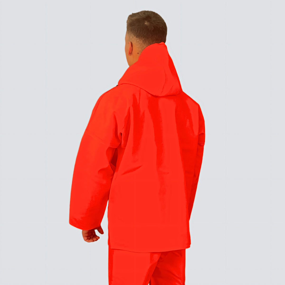 OCEAN® Weather Heavy, giacca antipioggia in PVC 700 g/m², colore arancio fluo