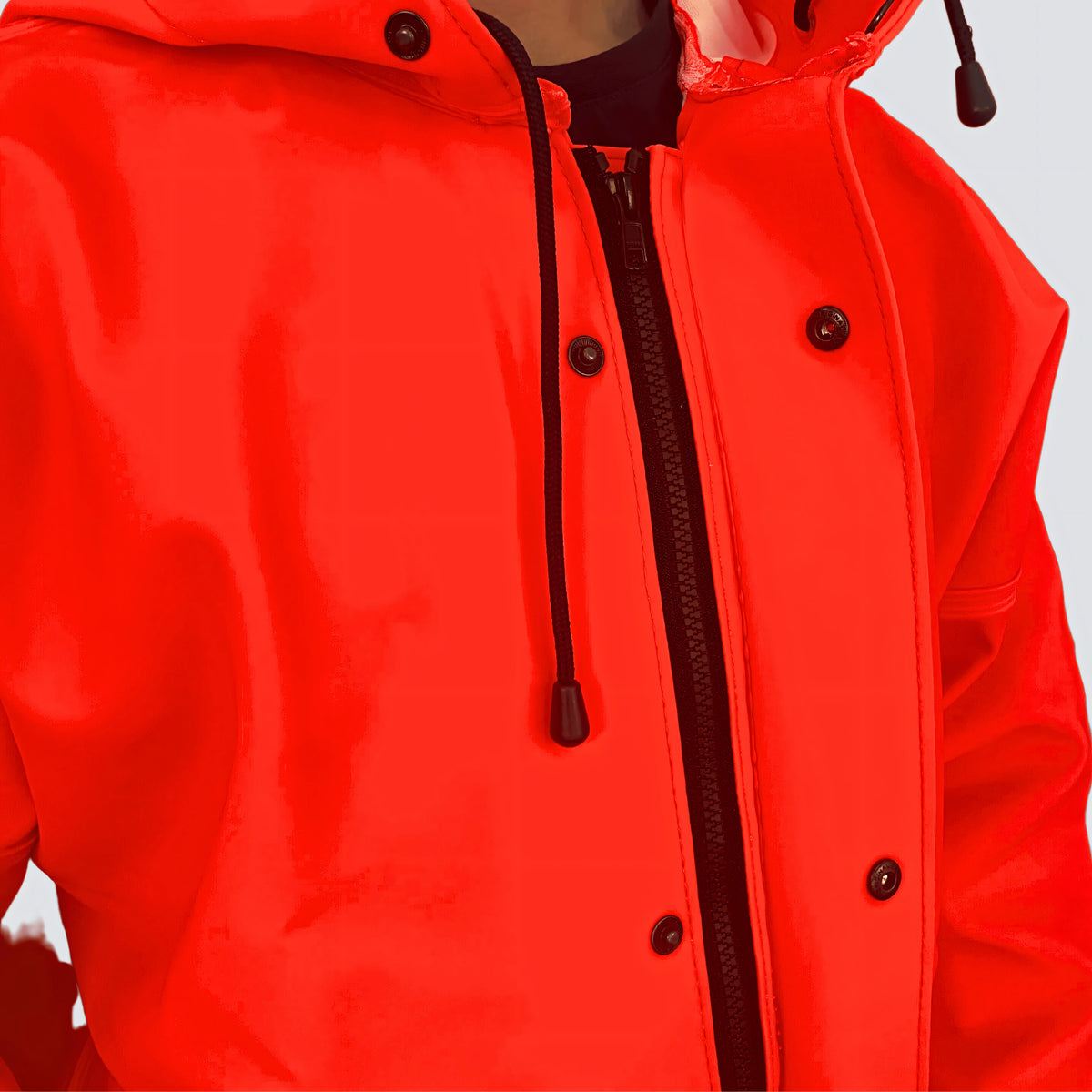 OCEAN® Weather Heavy, giacca antipioggia in PVC 700 g/m², colore arancio fluo
