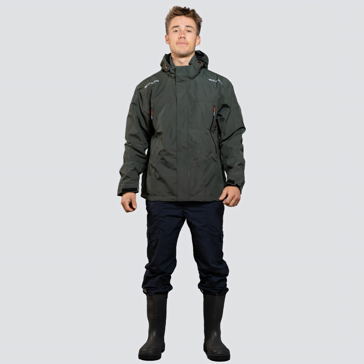 OCEAN® Outdoor High Performance, giacca impermeabile in poliestere riciclato con membrana TPU, colore verde oliva