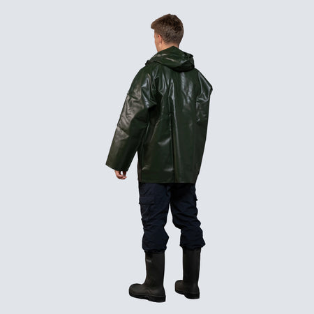 OCEAN® Offshore Heavy, giacca da lavoro in PVC ignifugo, colore verde oliva