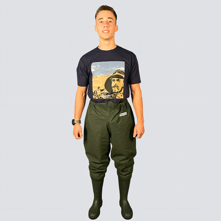 OCEAN® Original Belt Waders, pantalone con stivali in PVC, colore verde oliva