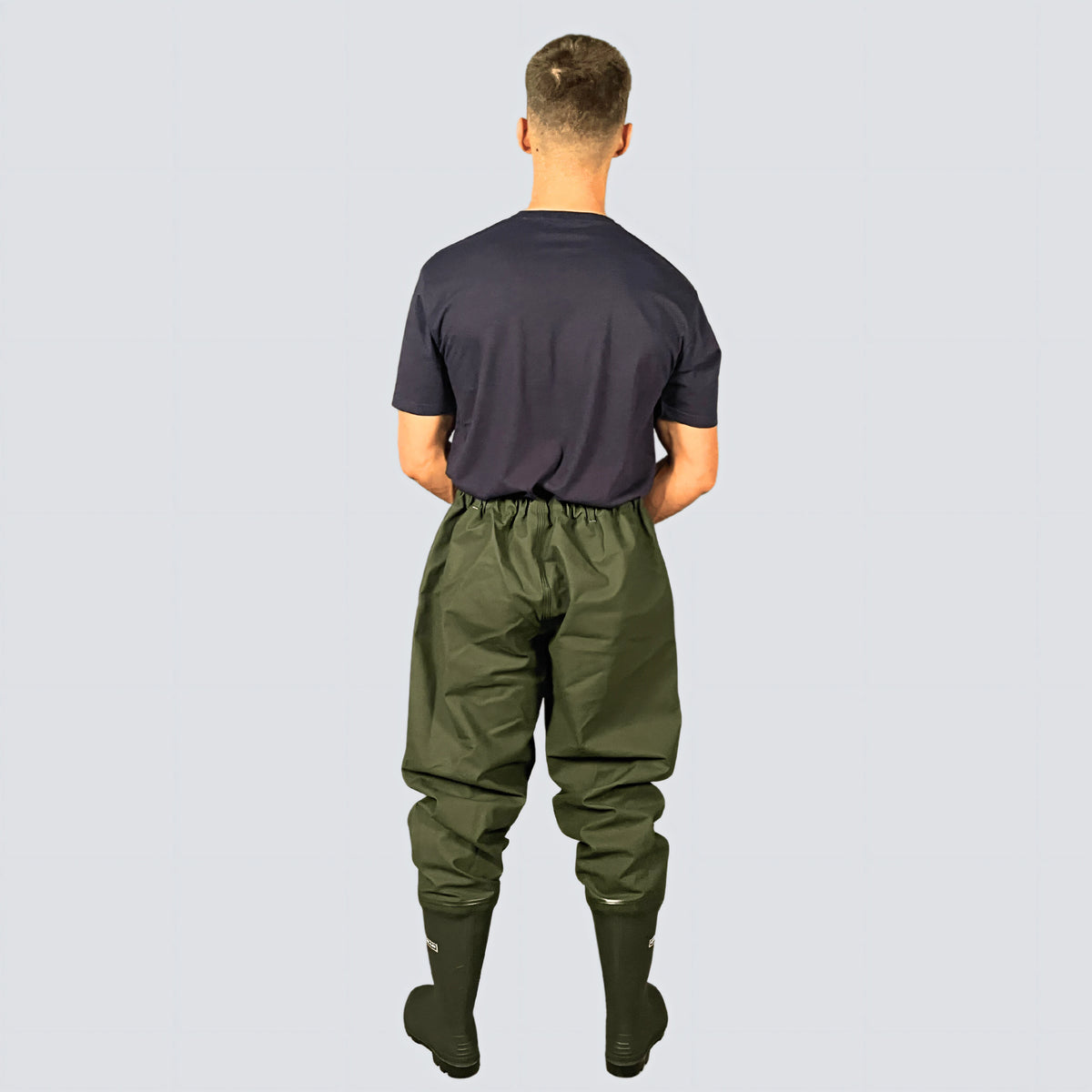 OCEAN® Original Belt Waders, pantalone con stivali in PVC, colore verde oliva