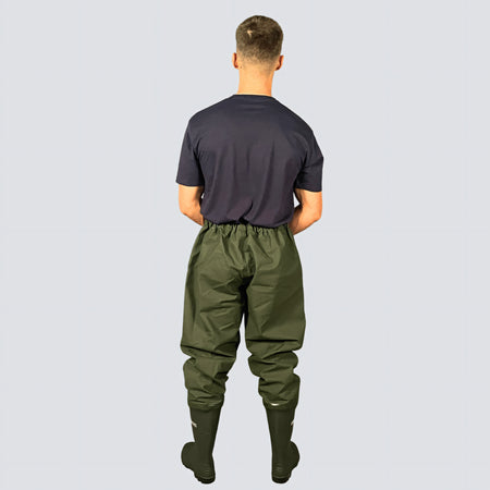 OCEAN® Original Belt Waders, pantalone con stivali in PVC, colore verde oliva