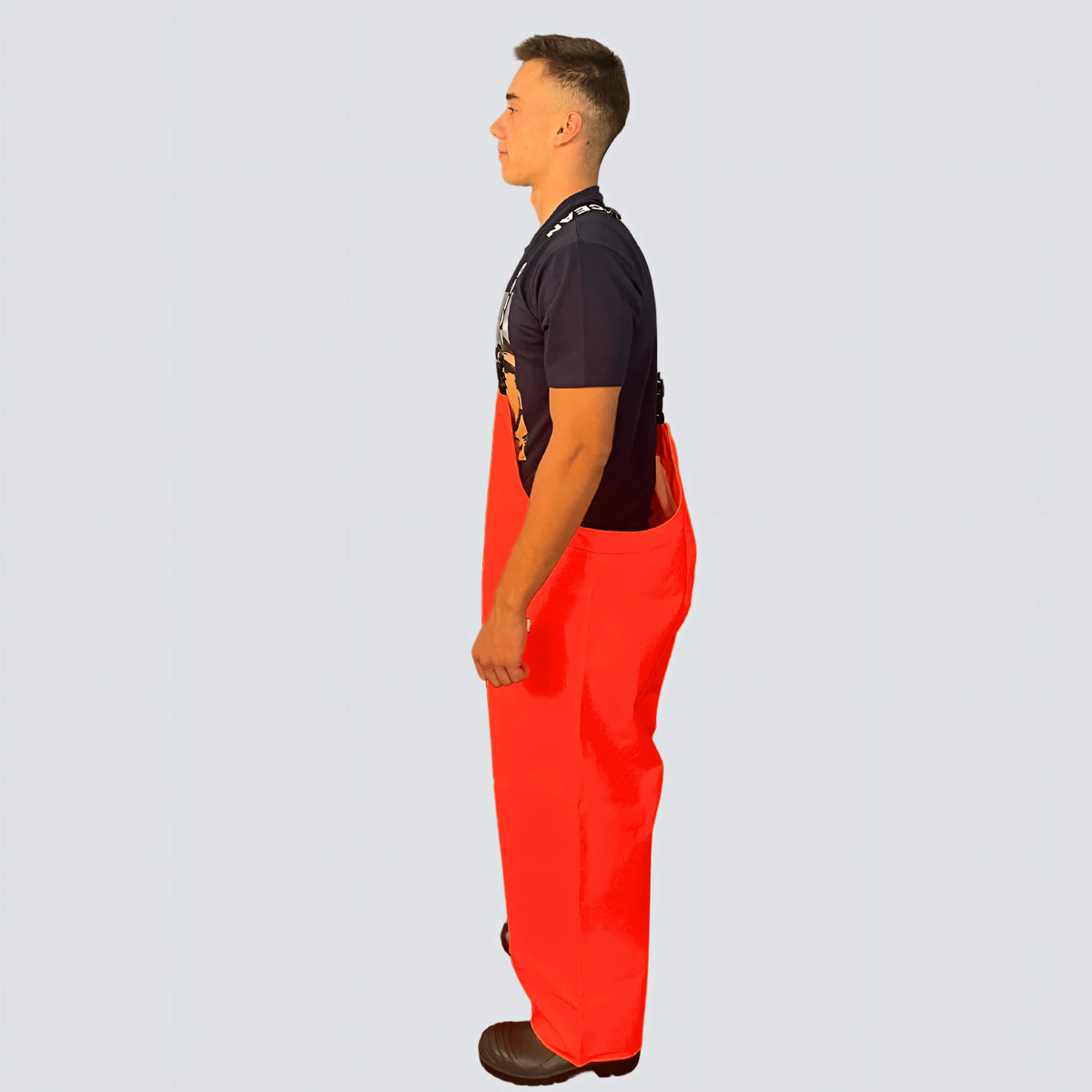 OCEAN® Mariner Heavy Bib & Braces, salopette da lavoro in PVC 600 g/m², colore arancio fluo
