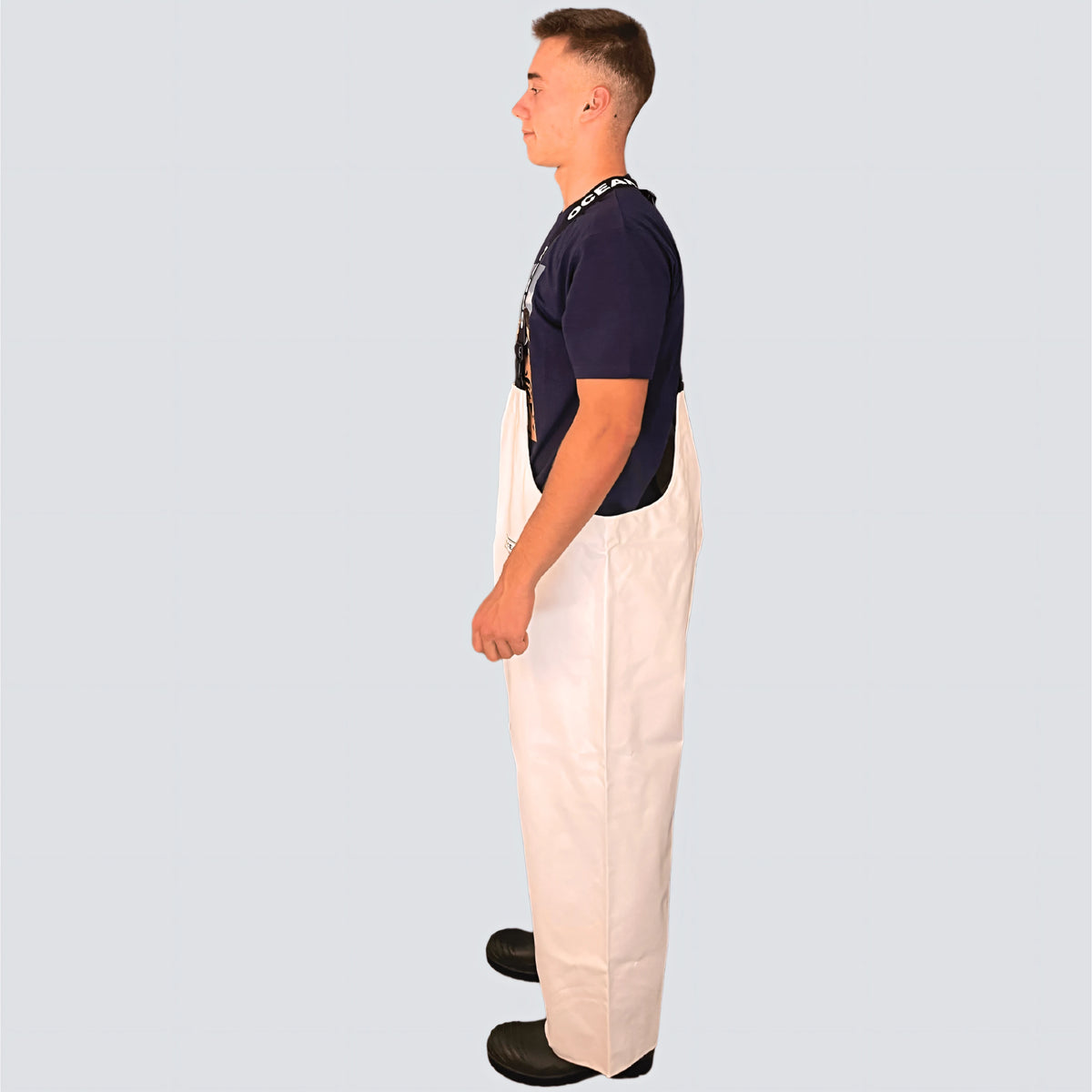 OCEAN® Offshore Heavy Bib & Braces, salopette da lavoro in PVC ignifugo, colore bianco