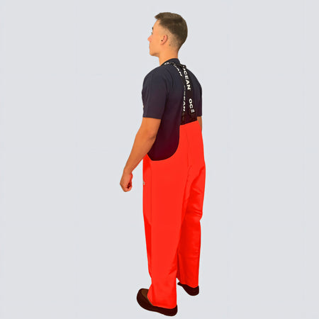 OCEAN® Offshore Pro Bib & Braces, salopette da lavoro in PVC ignifugo, colore arancio fluo
