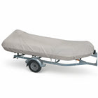 Telo copribarca Oceansouth grigio montato su gommone fermo sul carrello, tessuto Atlas 280 g/m² | Onautica