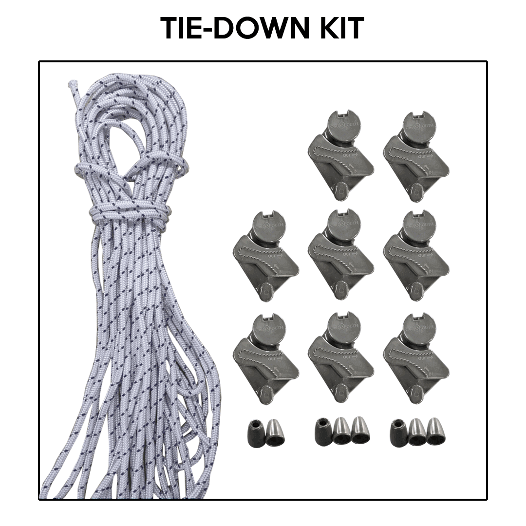 Telo Copribarca Oceansouth per gommoni, tessuto ATLAS Marine Grade 280 g/m², resistente all'acqua e ai raggi UV, ideale per stoccaggio e trasporto. accessori