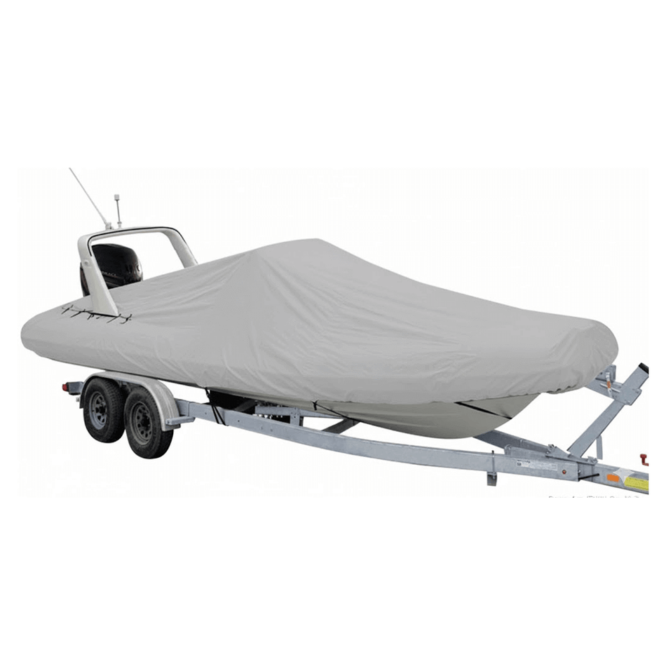 Telo Copribarca Invernale Oceansouth Atlas™ Ultra Resistente, progettato per gommoni a chiglia rigida (RIB), cruiser e barche cabinato con roll-bar/archi di poppa.