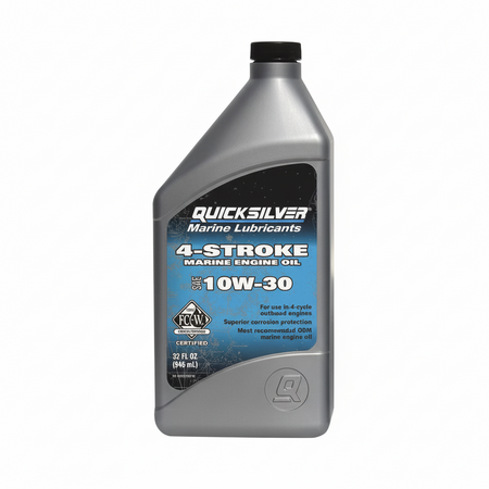 Olio motore Quicksilver® SAE 10W-30 per motori fuoribordo 4 tempi. Migliora l'avviamento e protegge dall'usura e dalla ruggine. 1 lt