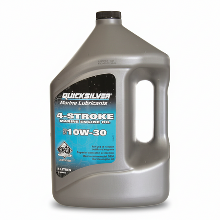 Olio motore Quicksilver® SAE 10W-30 per motori fuoribordo 4 tempi. Migliora l'avviamento e protegge dall'usura e dalla ruggine. 4 t