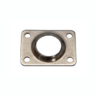 Base a saldare rettangolare 90° acciaio inox AISI 316, con foro centrale rialzato e 4 fori per viti | Onautica