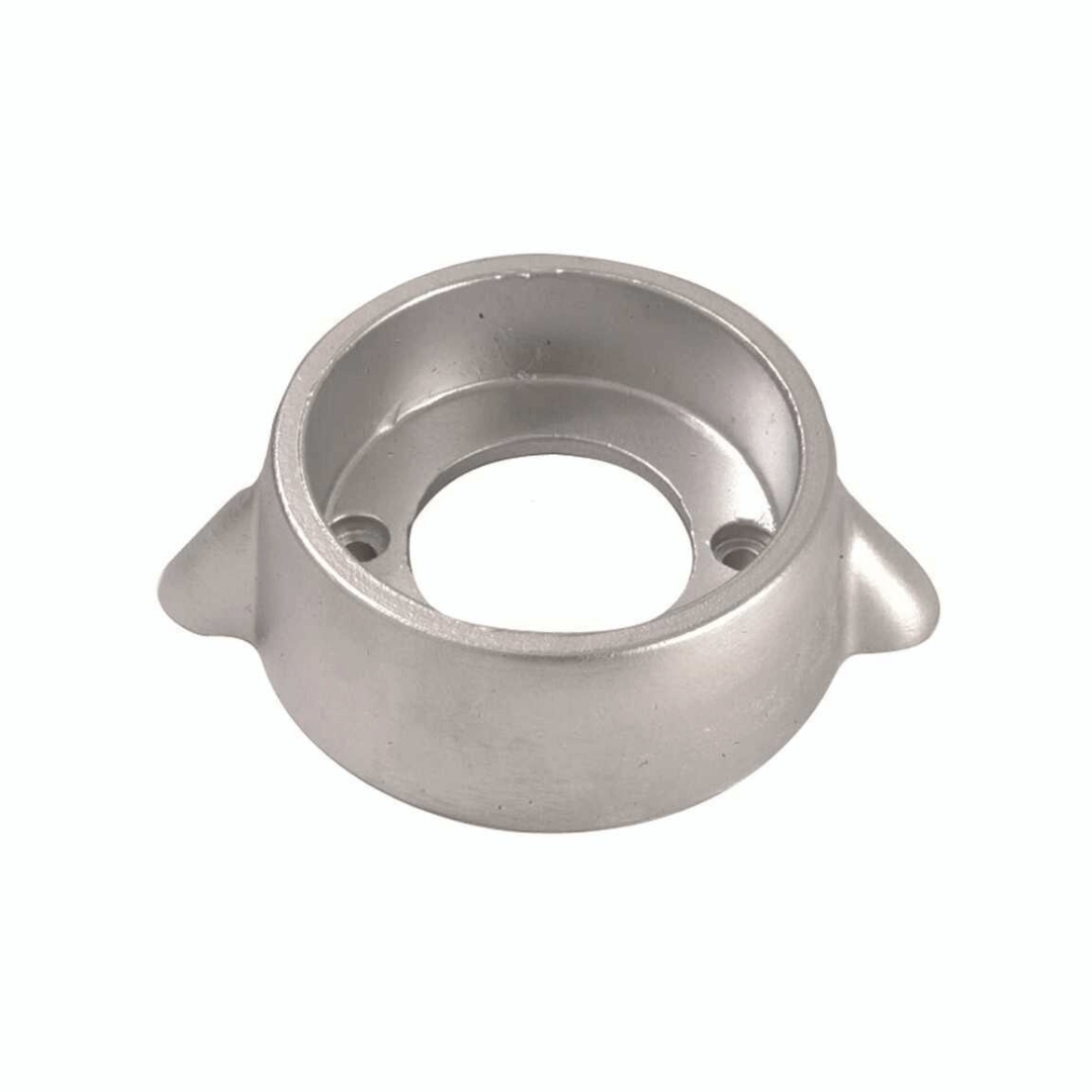 Anodo motore Lombardini/Bukh in zinco argento, forma circolare con foro centrale e alette laterali | Onautica