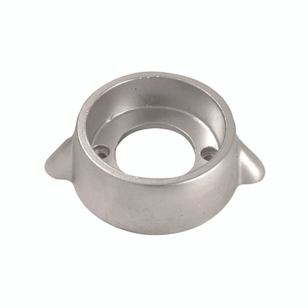 Anodo motore Lombardini/Bukh in zinco argento, forma circolare con foro centrale e alette laterali | Onautica
