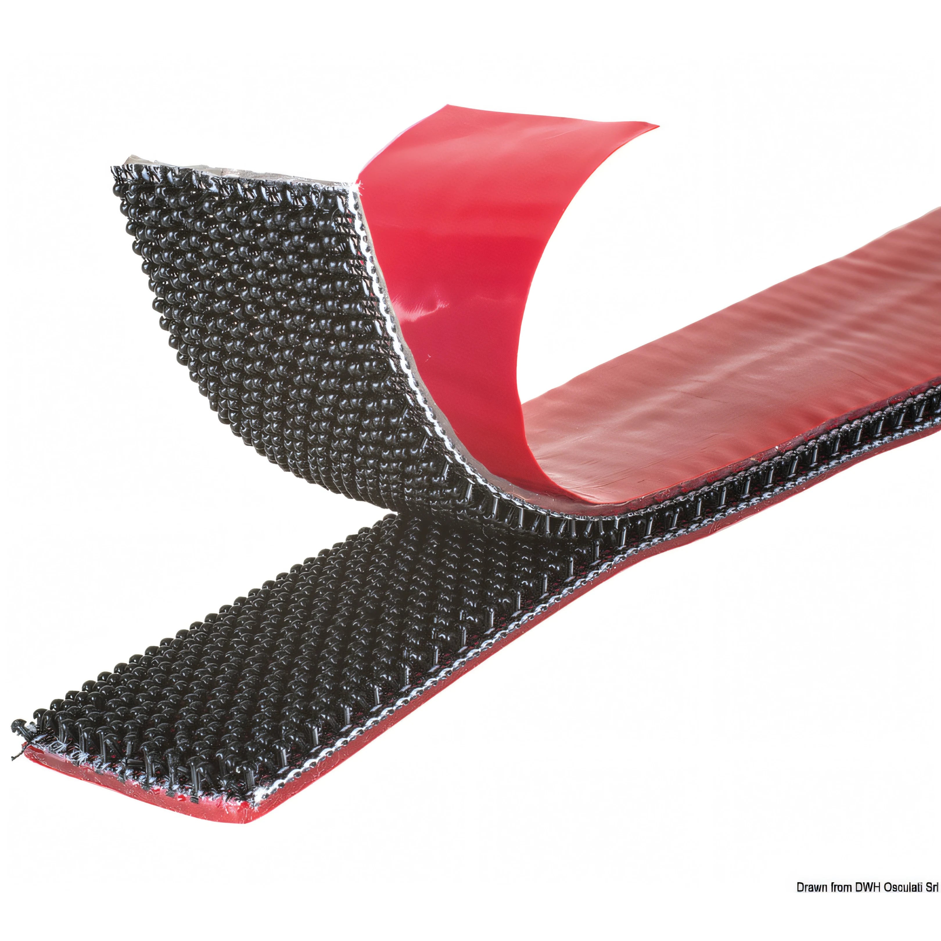 Nastro di fissaggio VELCRO Brand Alfa-Lok 25 mm nero in nylon con retro adesivo rosso