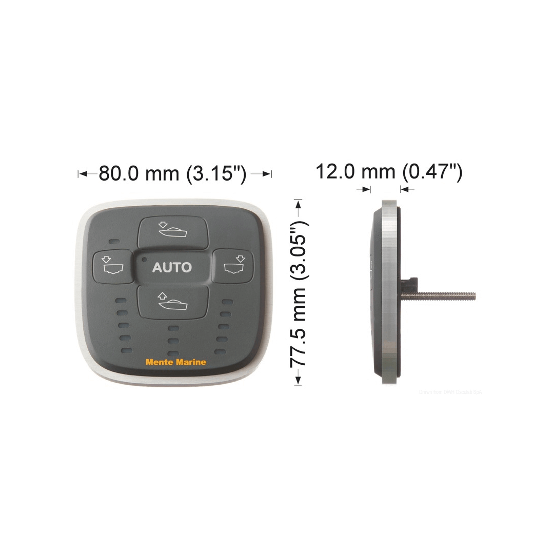 Scheda tecnica pannello controllo flap Mente Marine ACS-R con dimensioni 80x77,5x12mm | Onautica